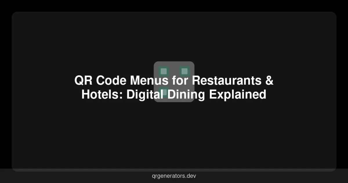 Menús con Código QR para Restaurantes y Hoteles: Comidas Digitales Explicadas