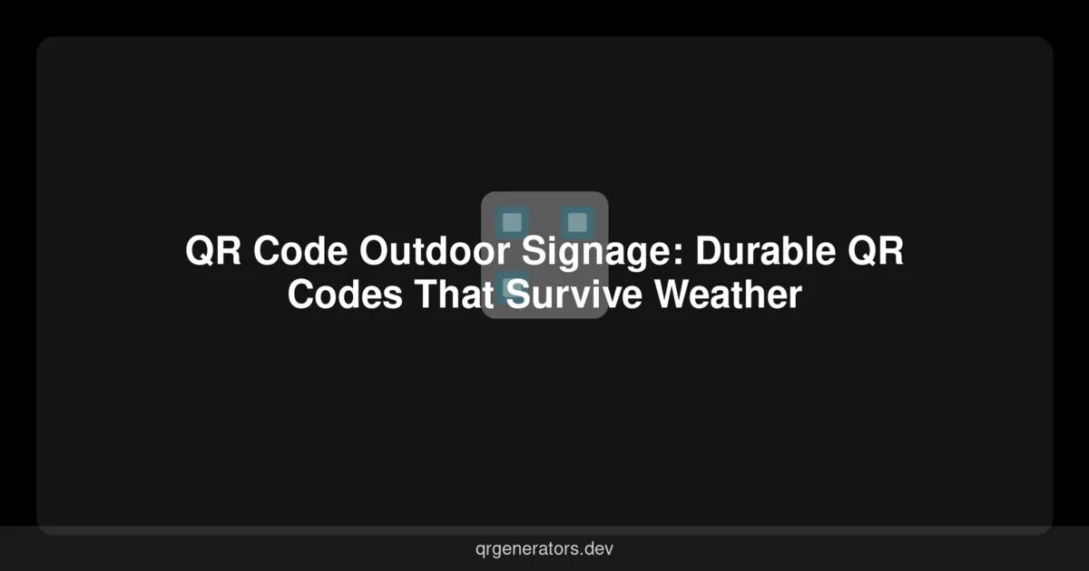Señalización Exterior con Códigos QR: Códigos Duraderos que Resisten el Clima